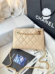 Okify CC 26S Wallet On Chain Bag Beige Lambskin 24x16x7.5cm - 1