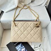 Okify CC 26S Wallet On Chain Bag Beige Lambskin 24x16x7.5cm - 5