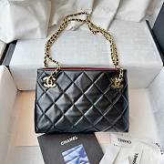 Okify CC 26S Wallet On Chain Bag Black Lambskin 24x16x7.5cm - 4