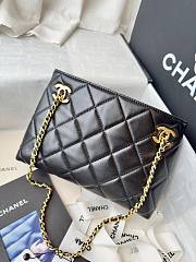 Okify CC 26S Wallet On Chain Bag Black Lambskin 24x16x7.5cm - 3