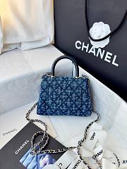 Okify CC 26P Coco Handle Bag Denim 14.5x11.5x5.5cm - 6