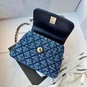 Okify CC 26P Coco Handle Bag Denim 14.5x11.5x5.5cm - 5