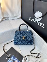 Okify CC 26P Coco Handle Bag Denim 14.5x11.5x5.5cm - 1