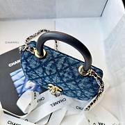 Okify CC 26P Coco Handle Bag Denim 14.5x11.5x5.5cm - 4