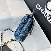 Okify CC 26P Coco Handle Bag Denim 14.5x11.5x5.5cm - 3