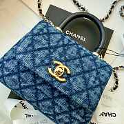 Okify CC 26P Coco Handle Bag Denim 14.5x11.5x5.5cm - 2