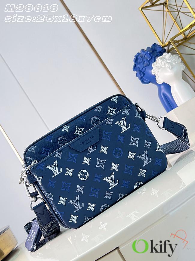 Okify Louis Vuitton Trio Messenger Bag Dark Blue M28618 25x18x7cm - 1