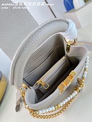 Okify Louis Vuitton Capucines Mini Bag Gray Pearl And Double Chain 21x13x8cm  - 6