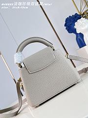 Okify Louis Vuitton Capucines Mini Bag Gray Pearl And Double Chain 21x13x8cm  - 5