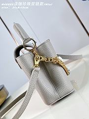 Okify Louis Vuitton Capucines Mini Bag Gray Pearl And Double Chain 21x13x8cm  - 4