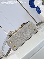 Okify Louis Vuitton Capucines Mini Bag Gray Pearl And Double Chain 21x13x8cm  - 3