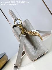 Okify Louis Vuitton Capucines BB Bag Gray Pearl And Double Chain 27x17x9cm - 6
