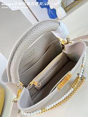 Okify Louis Vuitton Capucines BB Bag Gray Pearl And Double Chain 27x17x9cm - 4