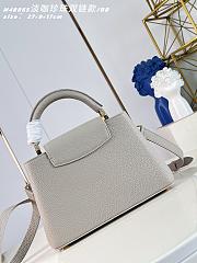 Okify Louis Vuitton Capucines BB Bag Gray Pearl And Double Chain 27x17x9cm - 3