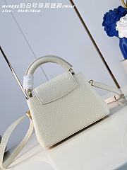 Okify Louis Vuitton Capucines Mini Bag Cream White Pearl And Double Chain 21x13x8cm  - 5