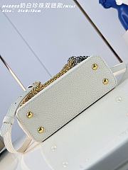 Okify Louis Vuitton Capucines Mini Bag Cream White Pearl And Double Chain 21x13x8cm  - 6