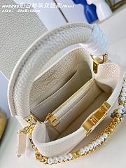 Okify Louis Vuitton Capucines Mini Bag Cream White Pearl And Double Chain 21x13x8cm  - 4