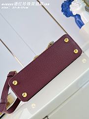 Okify Louis Vuitton Capucines BB Bag Red Burgundy Pearl And Double Chain 27x17x9cm - 3
