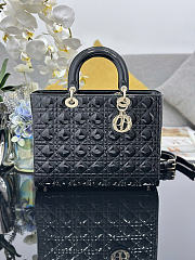 Okify Dior Lady Bag Black Patent 31x24x9cm - 1