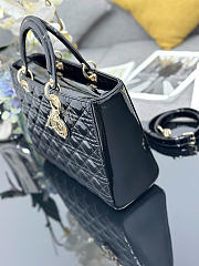 Okify Dior Lady Bag Black Patent 31x24x9cm - 6