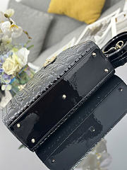 Okify Dior Lady Bag Black Patent 31x24x9cm - 4