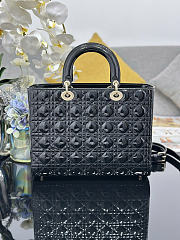 Okify Dior Lady Bag Black Patent 31x24x9cm - 2