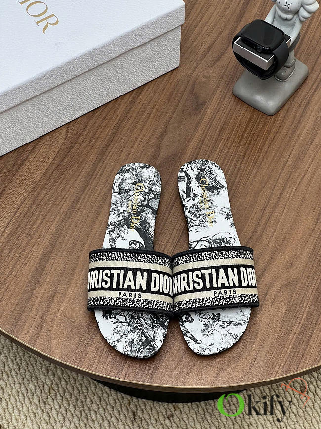 Okify Dior Black Slides 6308  - 1