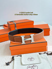 Okify Hermes Brown Togo Reversible Belt With Gold/Silver Hardware 3.8cm - 4
