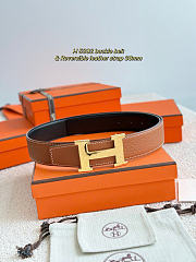 Okify Hermes Brown Togo Reversible Belt With Gold/Silver Hardware 3.8cm - 6
