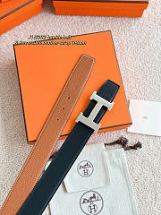 Okify Hermes Brown Togo Reversible Belt With Gold/Silver Hardware 3.8cm - 2