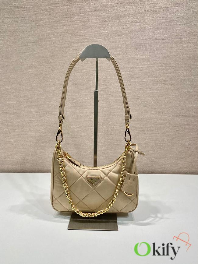 Okify Prada Beige Hobo Bag 1BC204 23x16x6.5cm - 1