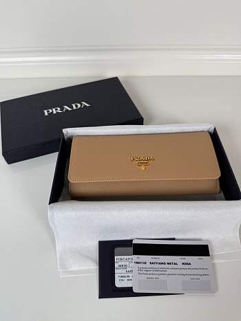 Okify Prada Beige Long Wallet 1MH132 18.7x9.5cm