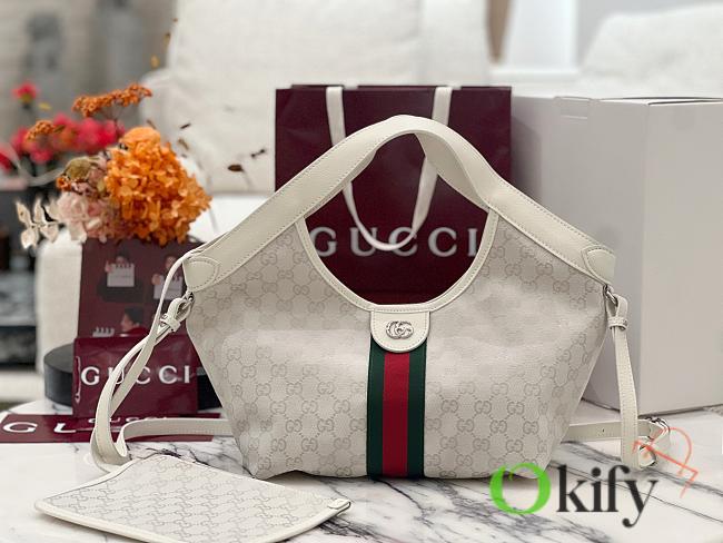 Okify Gucci Giglio Small Tote Bag White 25x20x15cm - 1
