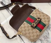 Okify Gucci Horsebit 1955 Bag Beige GG Canvas 21x14.5x5.5cm 866762  - 4