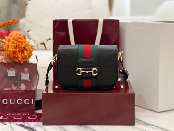 Okify Gucci Horsebit 1955 Bag Black 21x14.5x5.5cm 866762 