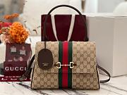 Okify Gucci Paparazzo Medium Top Handle Bag Beige GG Canvas 875018 32x24x17cm  - 1