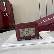 Okify Gucci Red Burgundy GG Canvas Small Wallet 838489 11x9x2.5cm - 4