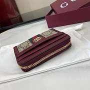 Okify Gucci Red Burgundy GG Canvas Small Wallet 838489 11x9x2.5cm - 3