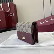 Okify Gucci Red Burgundy GG Canvas Small Wallet 841358 11x8.5x3cm - 2