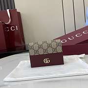 Okify Gucci Red Burgundy GG Canvas Small Wallet 841358 11x8.5x3cm - 1