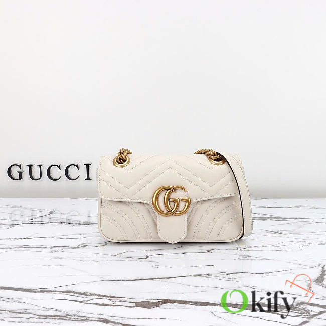 Okify Gucci Marmont Bag White Heart 446744 23x14x6cm - 1