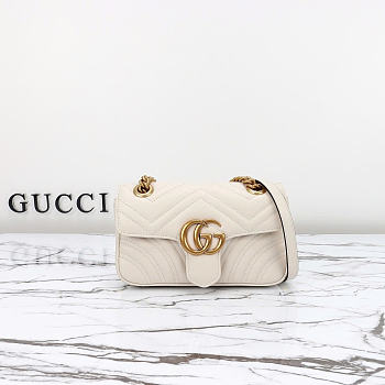 Okify Gucci Marmont Bag White Heart 446744 23x14x6cm
