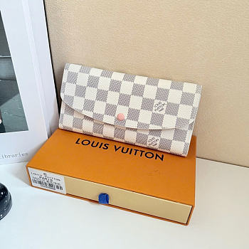 Okify Louis Vuitton Emilie Damier Pink Long Wallet M60136 19x10x2cm