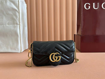 Okify Gucci Marmont Mini Bag Black Heart 476433 16.5x9.5x4.5cm