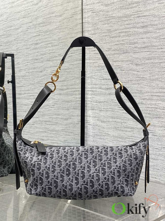 Okify Dior D-Journey Small Bag Denim Gray 25.5x14.5x14cm - 1