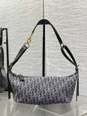 Okify Dior D-Journey Small Bag Denim Gray 25.5x14.5x14cm