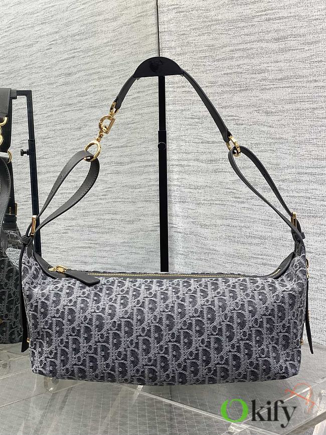 Okify Dior D-Journey Medium Bag Denim Gray 33x16x15cm - 1