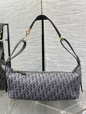 Okify Dior D-Journey Medium Bag Denim Gray 33x16x15cm