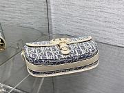 Okify Dior Bobby East West Bag Blue And White Oblique Chambray Raffia 21x12x5.1cm - 6