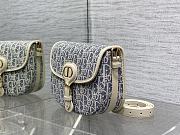 Okify Dior Bobby East West Medium Bag Blue And White Oblique Chambray Raffia 22x17x6cm - 3